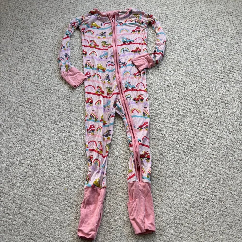 Little Sleepies pink retro roller bamboo pajamas